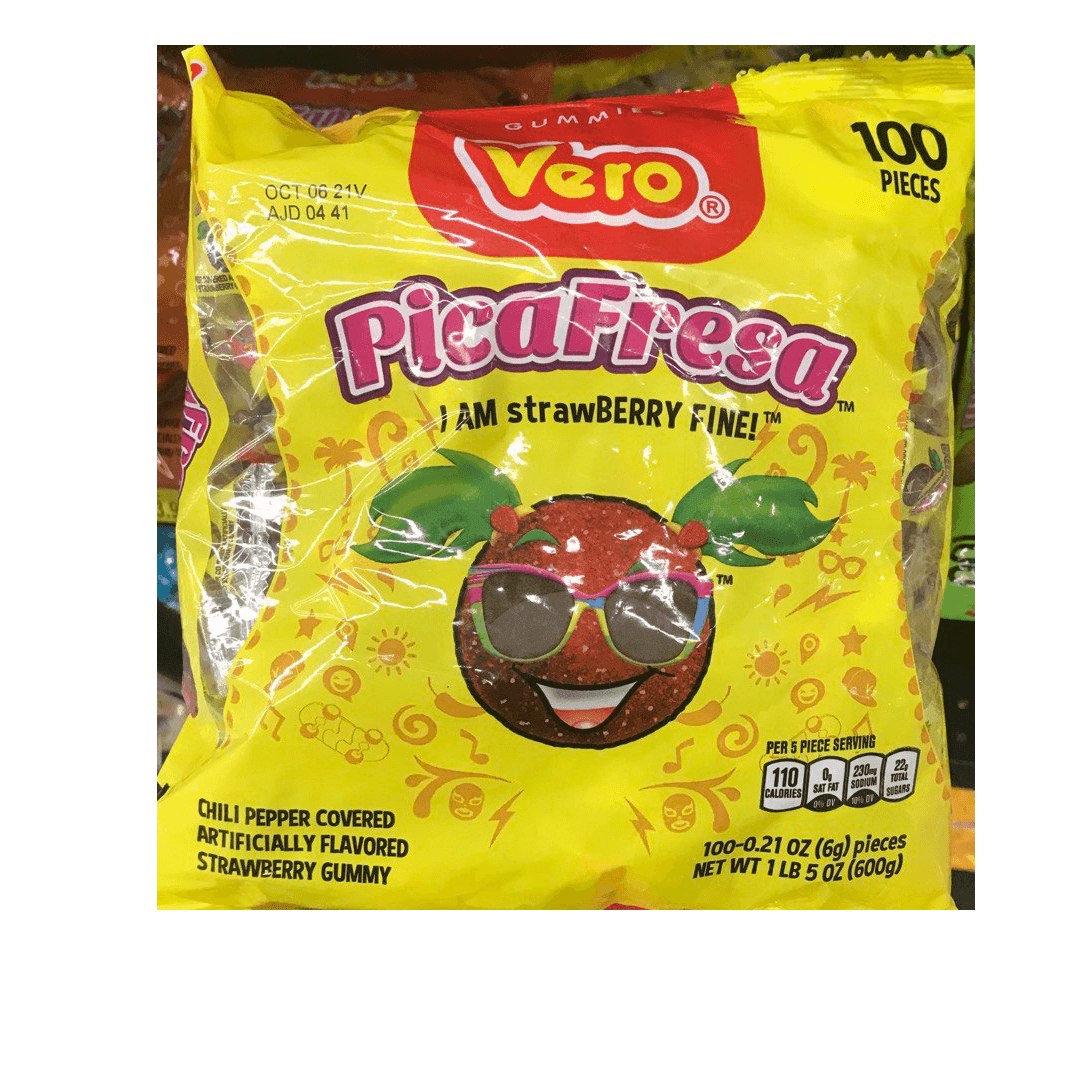 Vero- PicaFresa Chili pepper covered Strawberry gummy 100ct/0.21oz