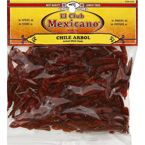 El Club Mexicano - Arbol Chili Pods 3.0 oz.