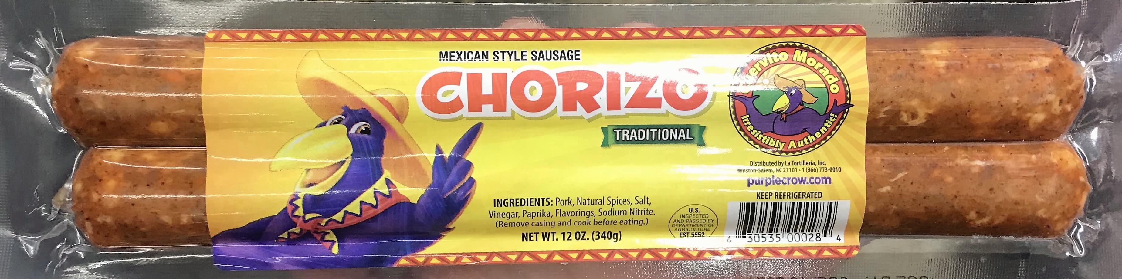 Cuervito Morado - Mexican Sausage Traditional 2 units.